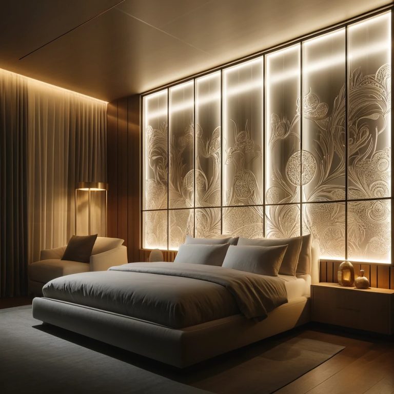 Frosted glass panelling