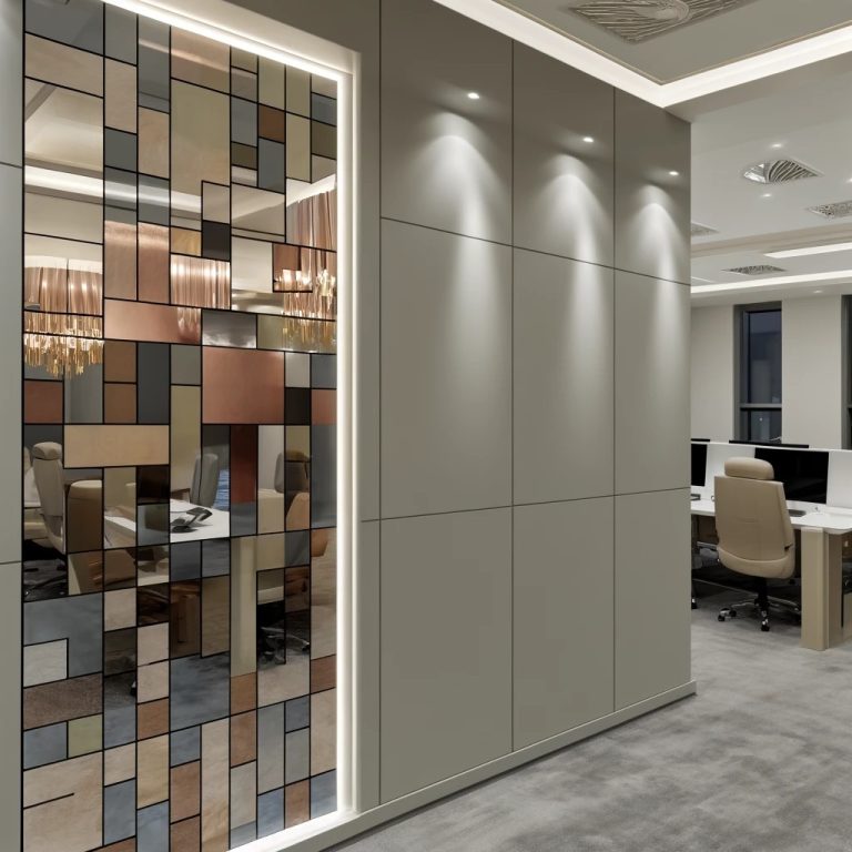 tinted mirror mosaic wall panelling